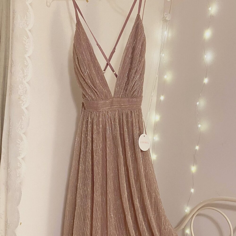MAUVE CHAMPAGNE MAXI DRESS